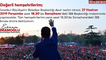 Son dakika: İmamoğlu’ndan devir-teslim açıklaması