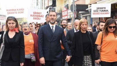 YILMAZ ŞİDDETE  KARŞI YÜRÜDÜ