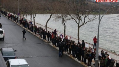 Kanal İstanbula karşı insan zinciri