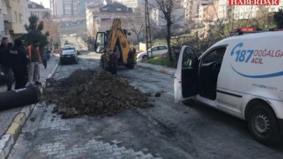 Beylikdüzünde doğal gaz borusu delindi