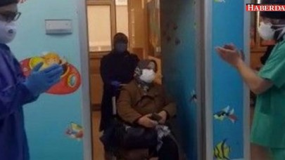 Silivride koronavirüsü yenen Feriha Bingöl alkışlarla taburcu edildi