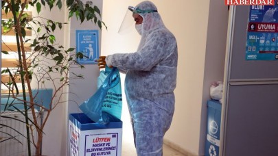 Büyükçekmece’de maske ve eldivenler bertaraf ediliyor