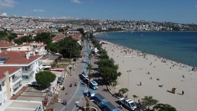 Büyükçekmece sahiline 2 metre çapında kollektör hattı döşeniyor.