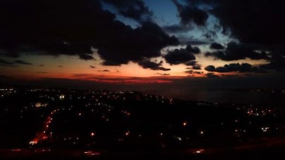 Büyükçekmecede gün batımında görsel şölen