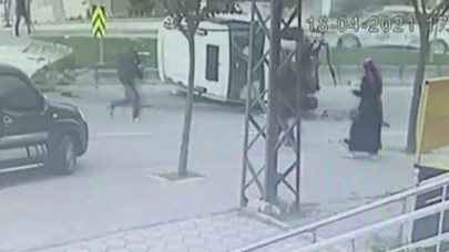 Büyükçekmecede kısıtlama gününde yaşanan akılalmaz kaza kamerada
