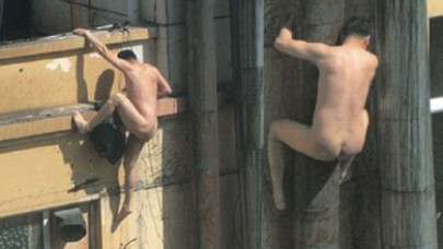 Baskından kaçarken boruya tutundu