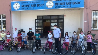 Büyükçekmeceli öğrencilerin bisiklet sevinci