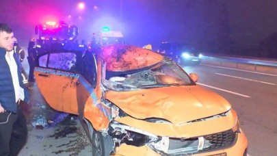 Taksi ata çarptı! At öldü, yolcular yaralandı