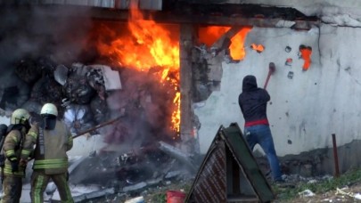 Avcılarda geri dönüşüm merkezinde büyük yangın