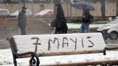 Sivas'ta Mayıs ayında kar