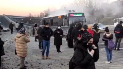 Seyir halindeki İETT otobüsünde yangın çıktı