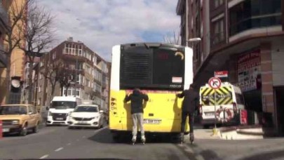 Patenli gençlerin yokuşta tehlikeli yolcuğu