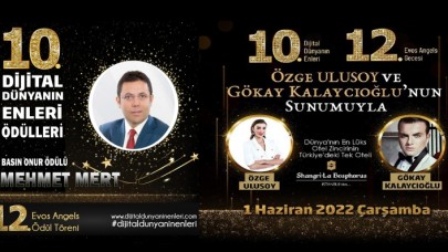 Dijital Dünyanın Enleri Ödül Töreni’nde Mehmet Mert’e yılın meslek örgüt başkanlığı ödülü