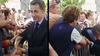 Sarkozy saldırıya uğradı