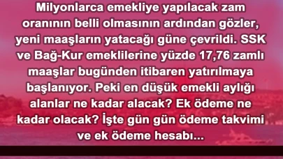 En düşük emekli aylığı yüzde 17,76 zamla 23 bin 552 TL'ye yükseldi