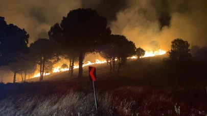 İBB Ekipleri Balıkesir'de Yangınla Mücadelede
