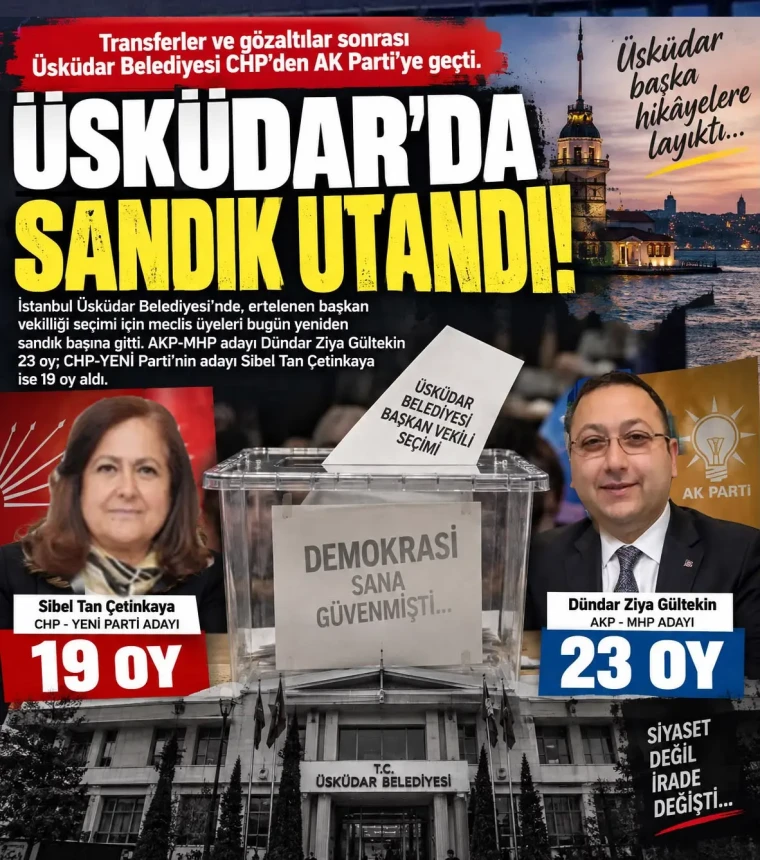 ÜSKÜDAR’DA DEMOKRASİYE AĞIR DARBE