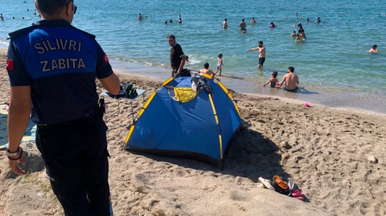 Silivri Sahillerinde Çadır Denetimi