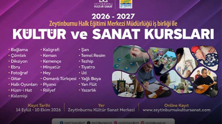Kültür ve Sanat Kursları Kayıtları Başlıyor