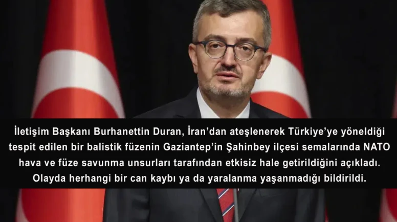 İletişim Başkanı Duran: Türk hava sahasına yönelik tehdit bertaraf edildi!