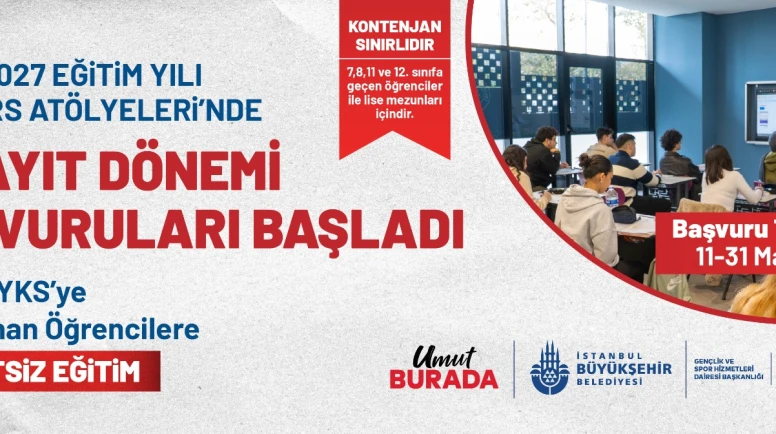 İBB Ders Atölyeleri başvuruları başladı