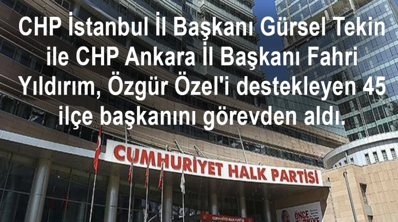 CHP'de 33 ilçe başkanı görevden alındı