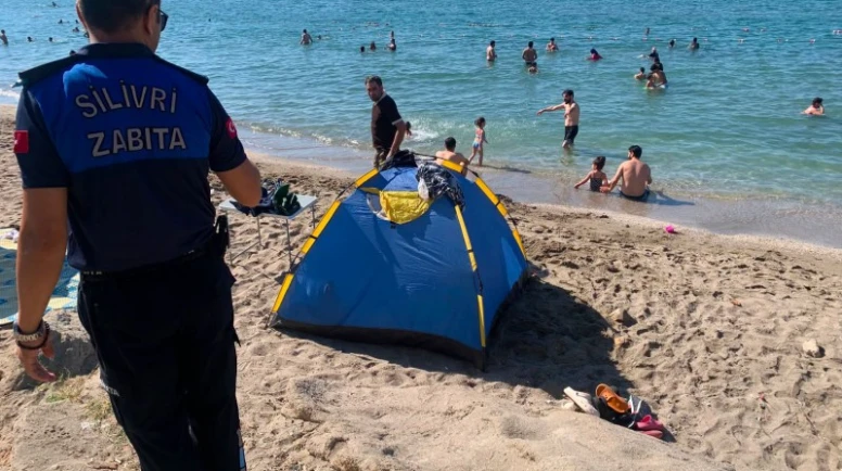 Silivri Sahillerinde Çadır Denetimi