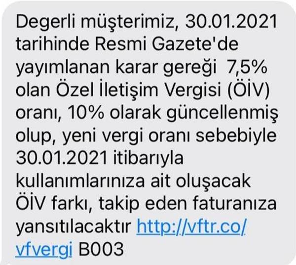 İletişim hizmetlerine uygulanan Özel İletişim Vergisi oranları yükseldi